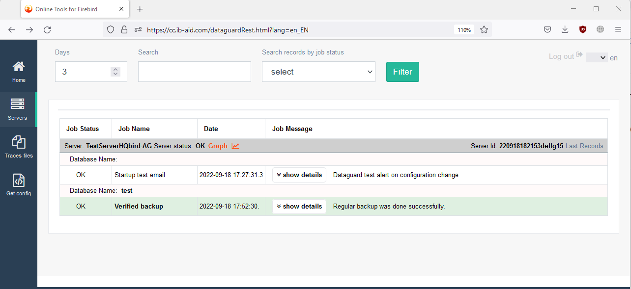 Private HQCenter alerts